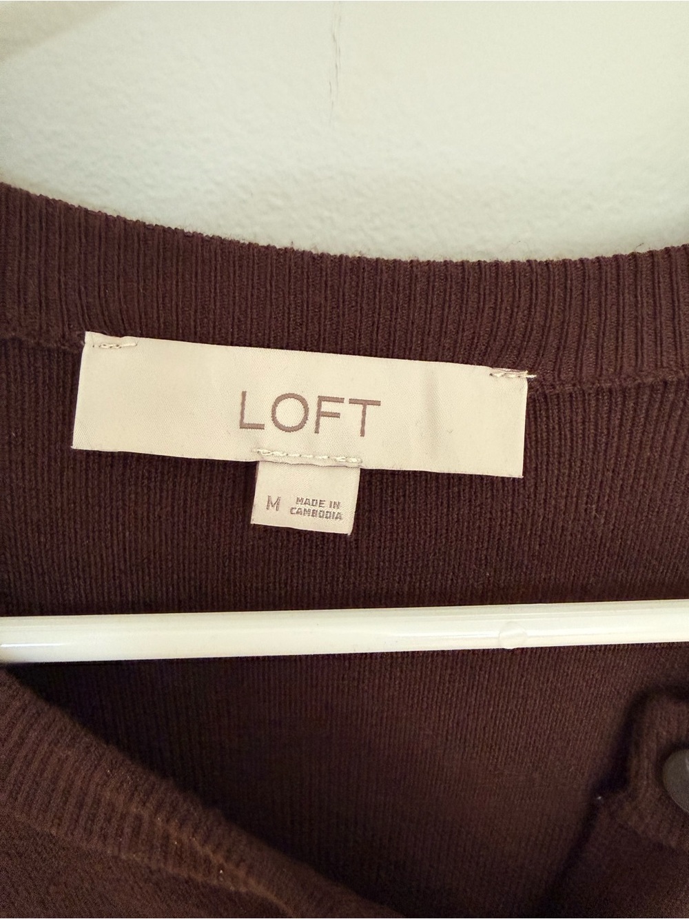 LOFT Ribtrim Waist Cardigan Medium Brown - Picture 14 of 14